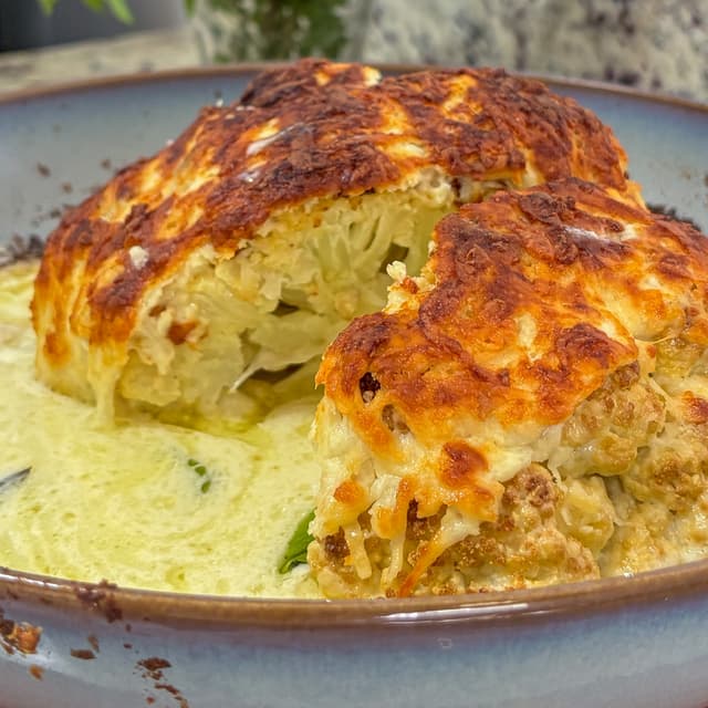 Couve-Flor Gratinada com Queijo de Búfala